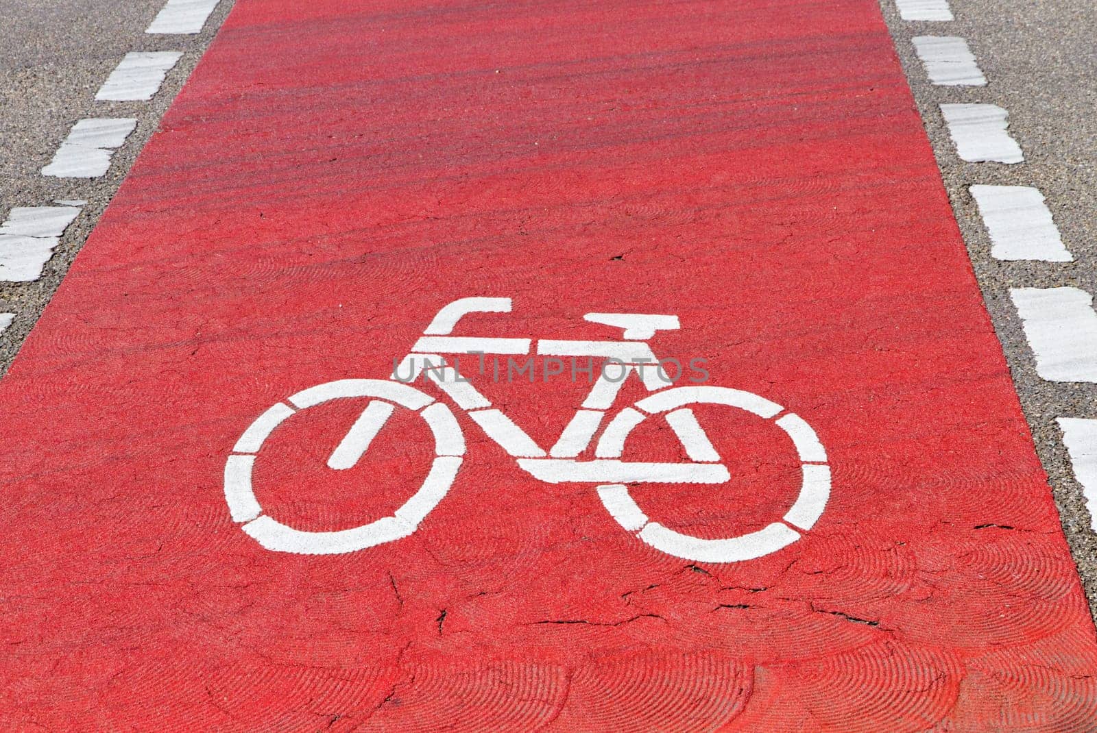 Bicycle path in a city