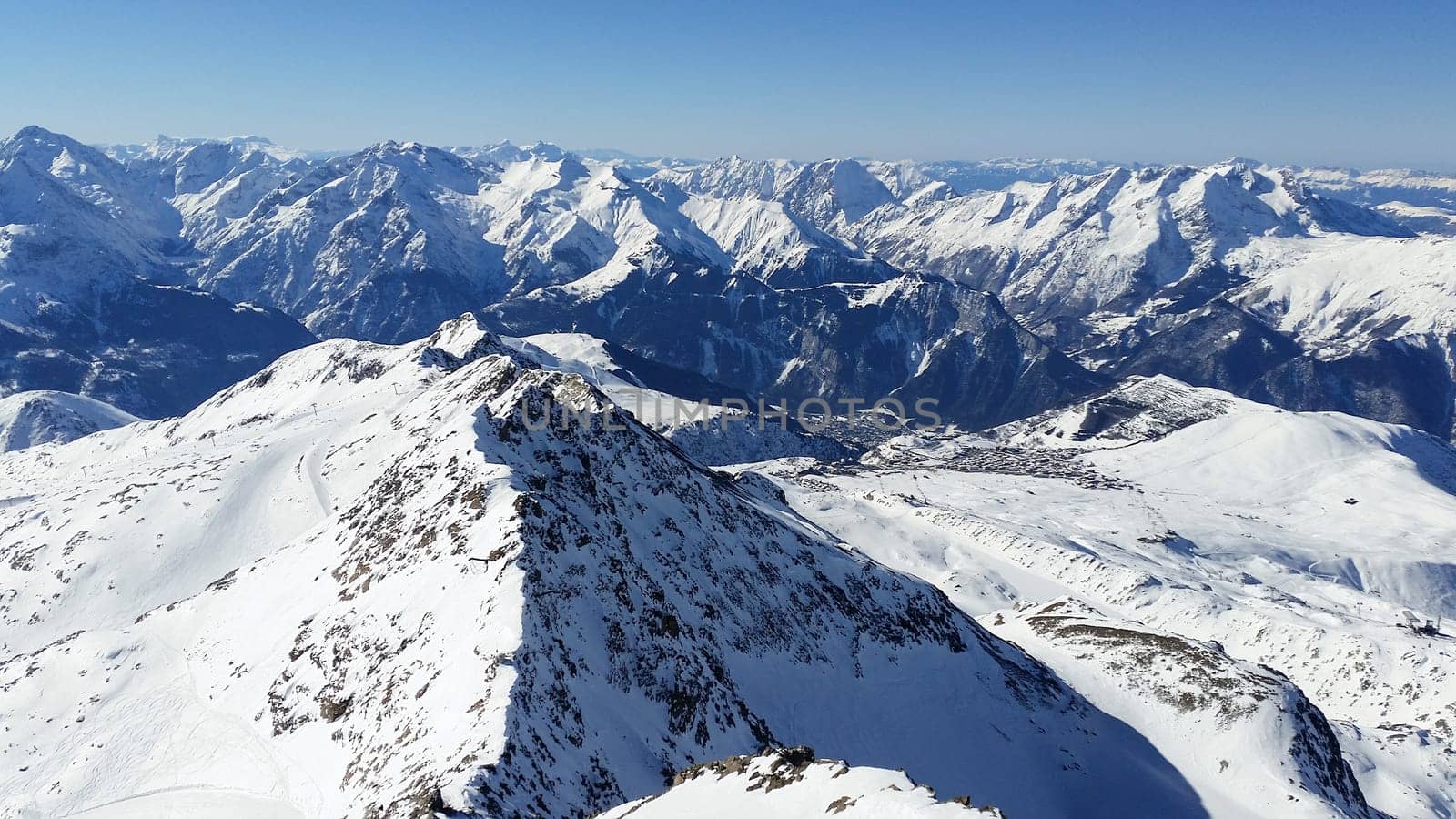 The Alpe d Huez ski domain in the French Alps