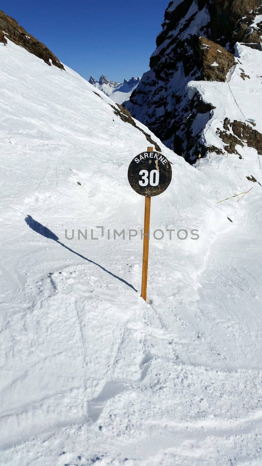 The Alpe d Huez ski domain in the French Alps