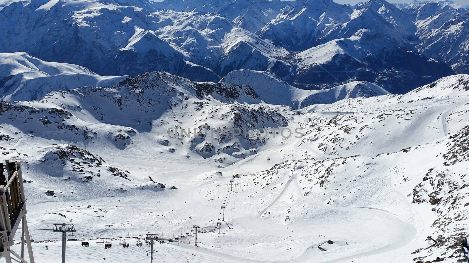 The Alpe d Huez ski domain in the French Alps