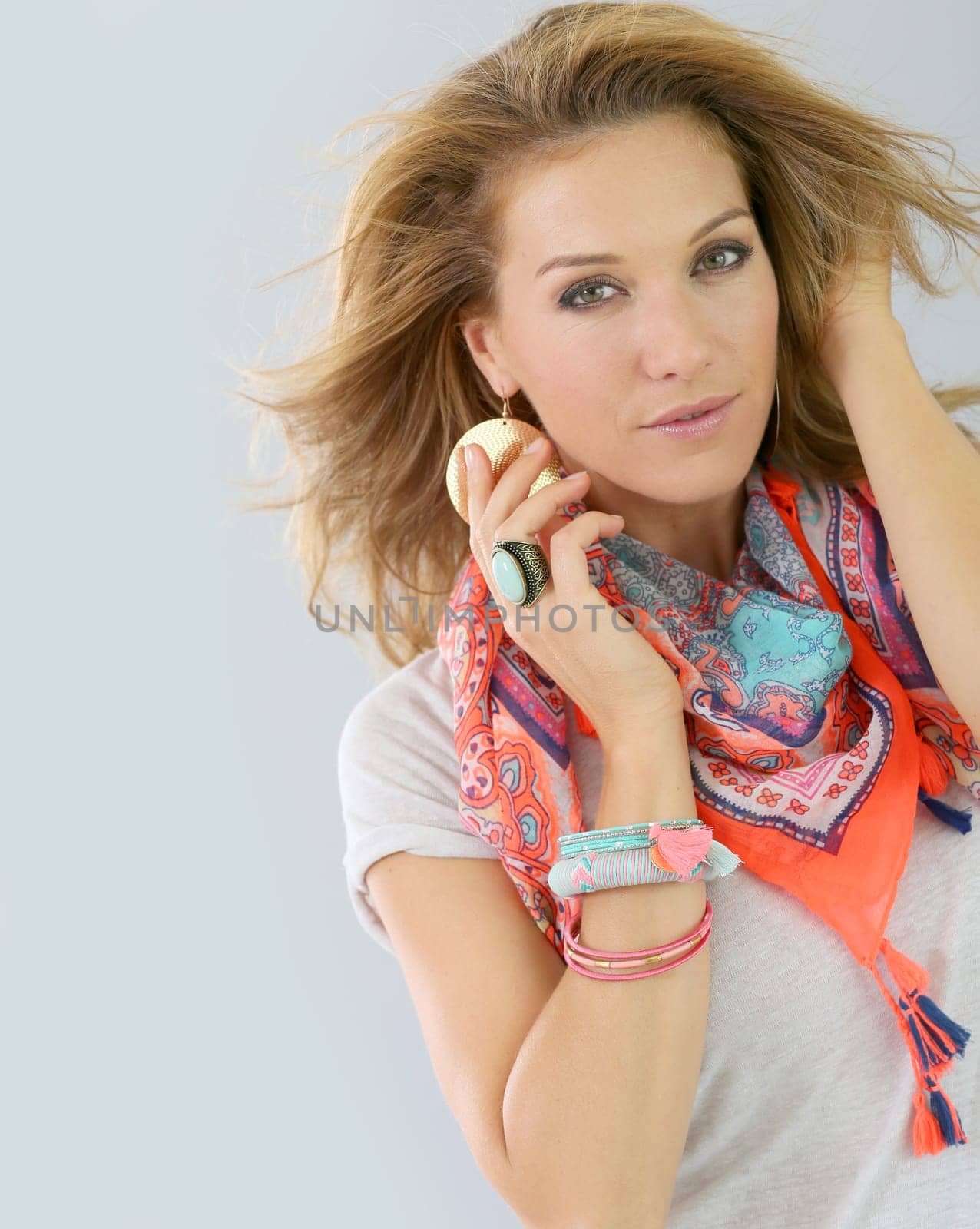 Portrait of beautiful fashion woman model, isolated