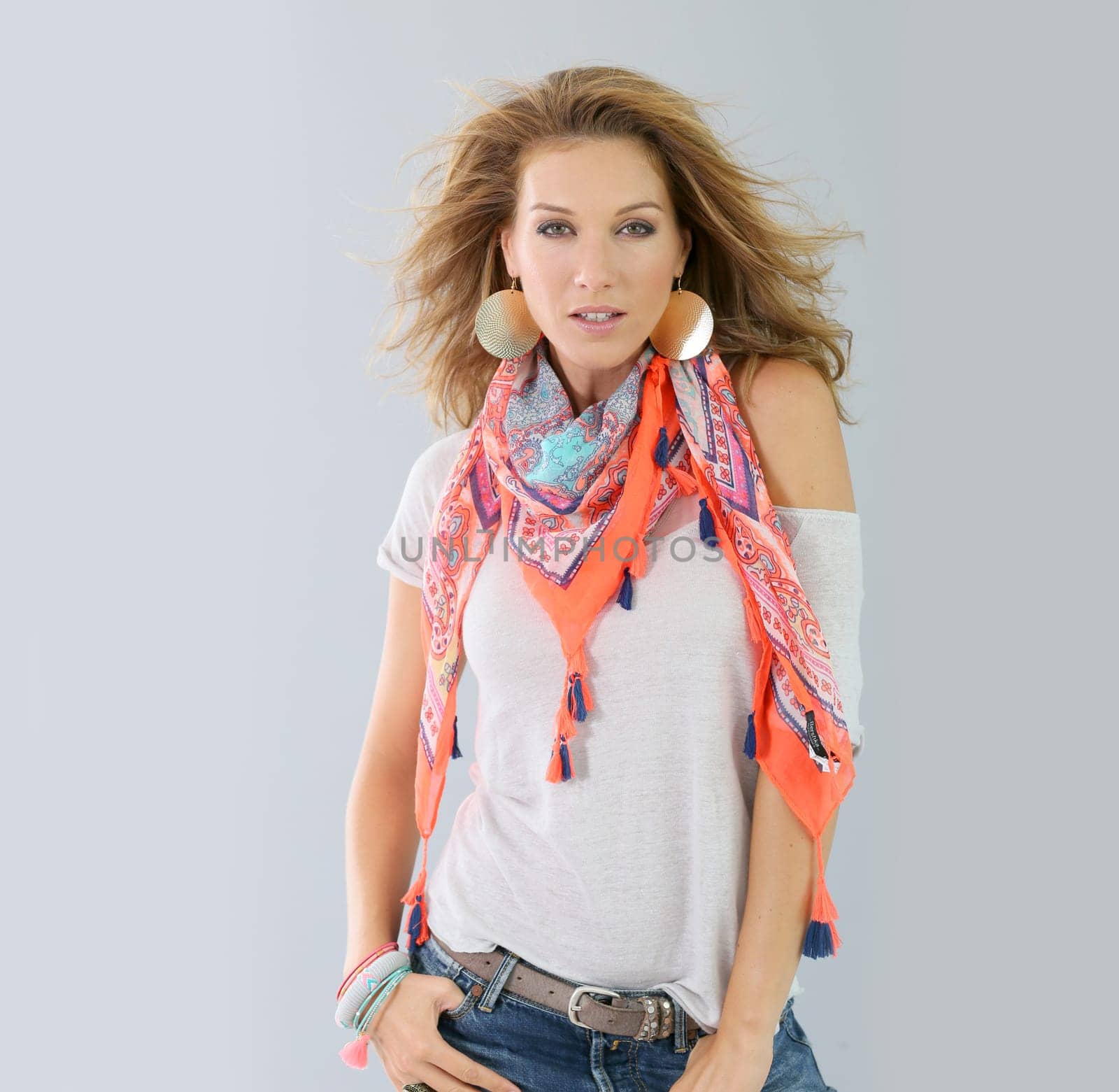 Beautiful fashion woman model, spring season