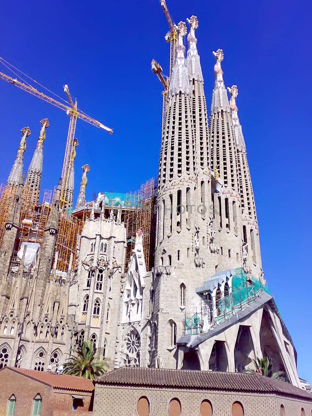 Landscape with Sagrada Familia and blue sky