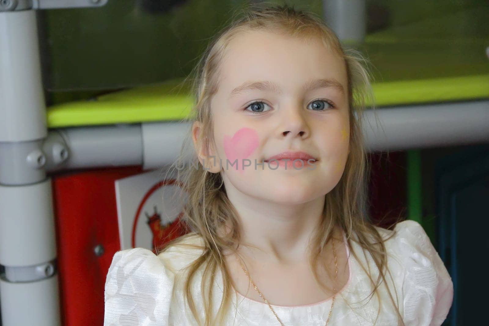 Portrait of beautiful girl with blue eyes