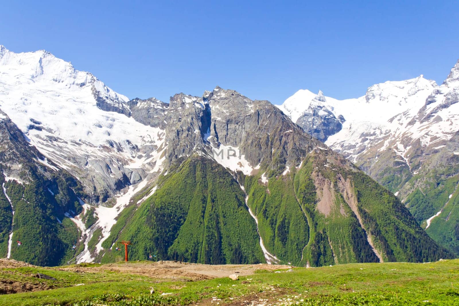 Landscape of mountains Caucasus region in Russia