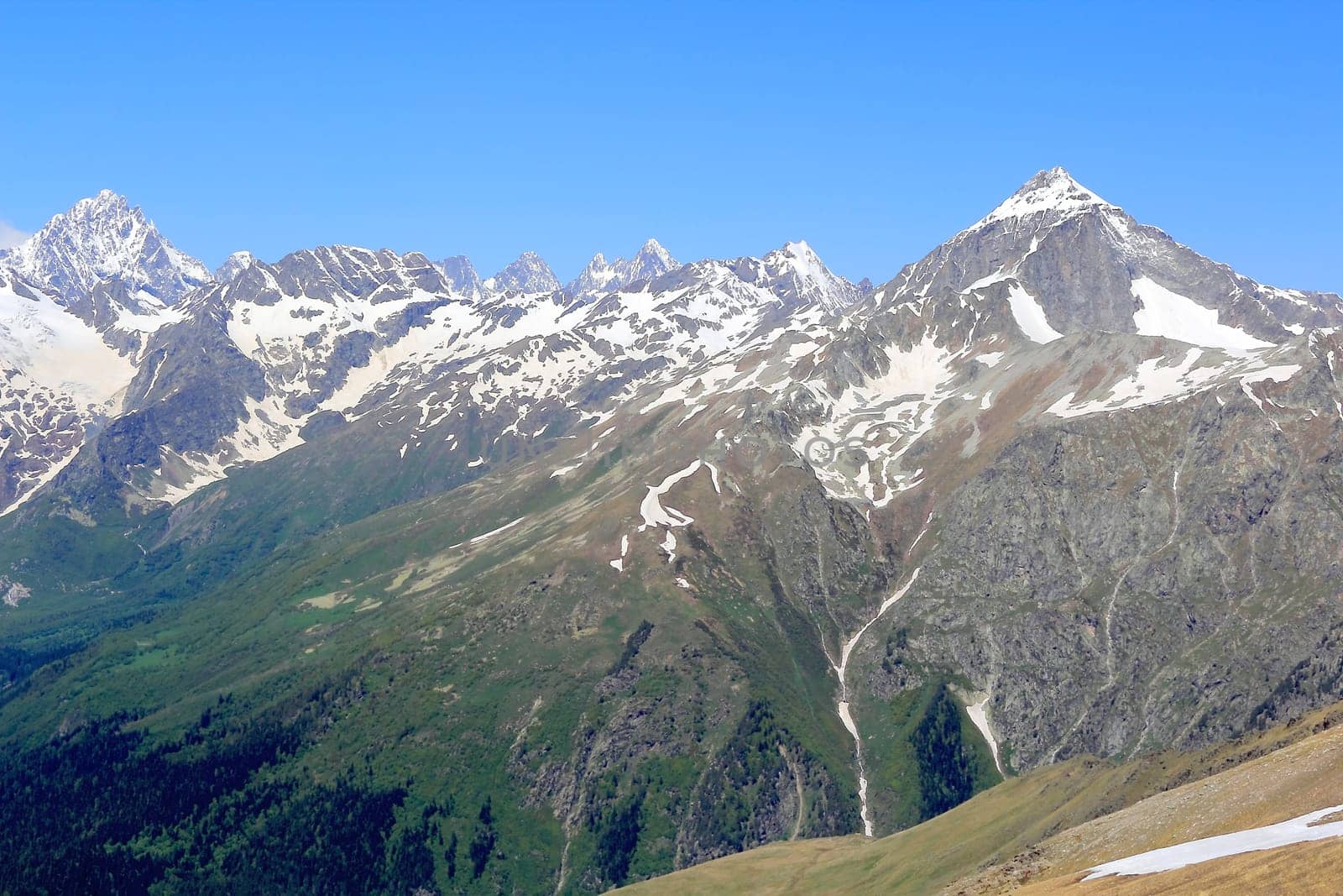 Image of beautiful landscape with Caucasus mountains