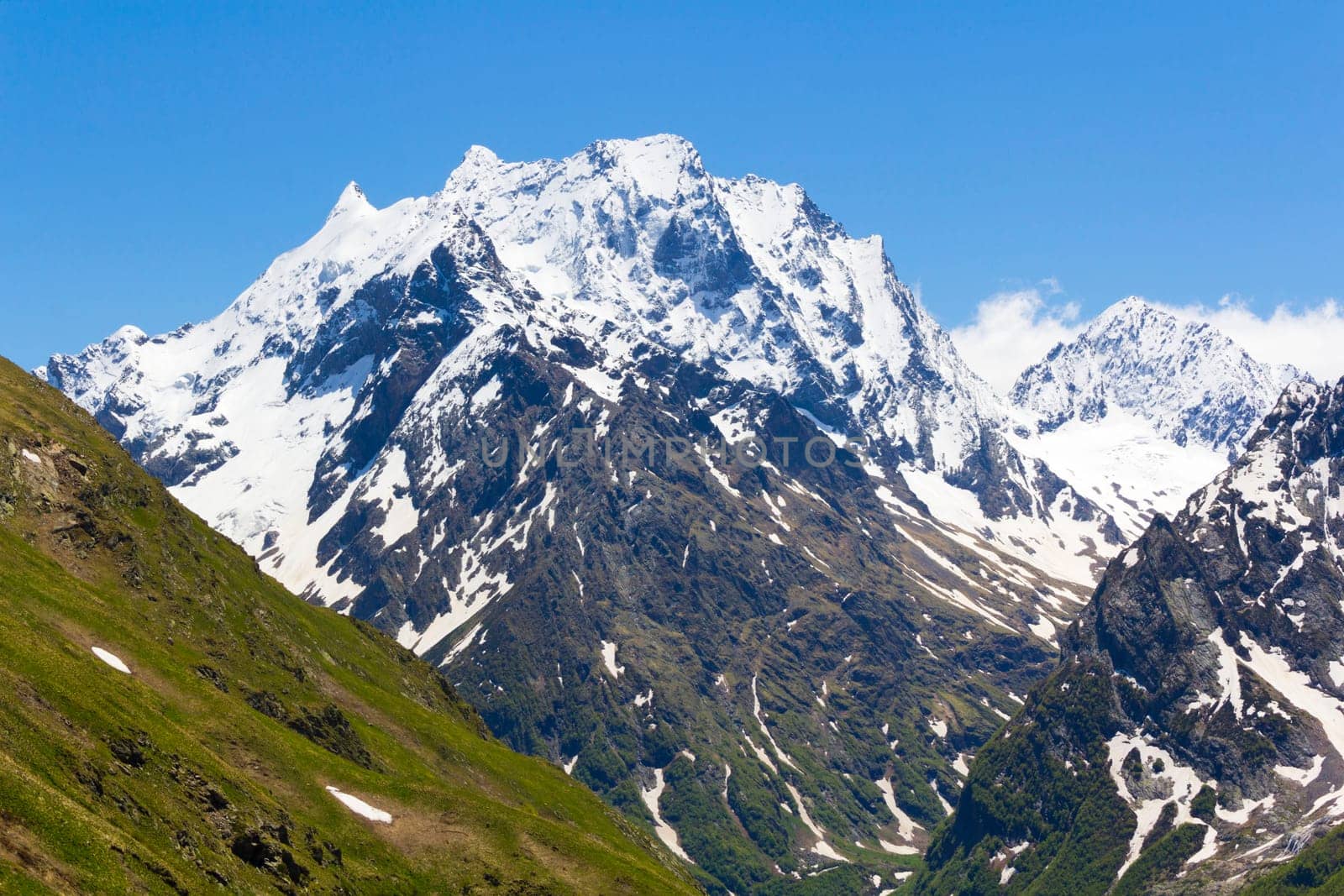 Scenery of rockies in Caucasus region in Russia
