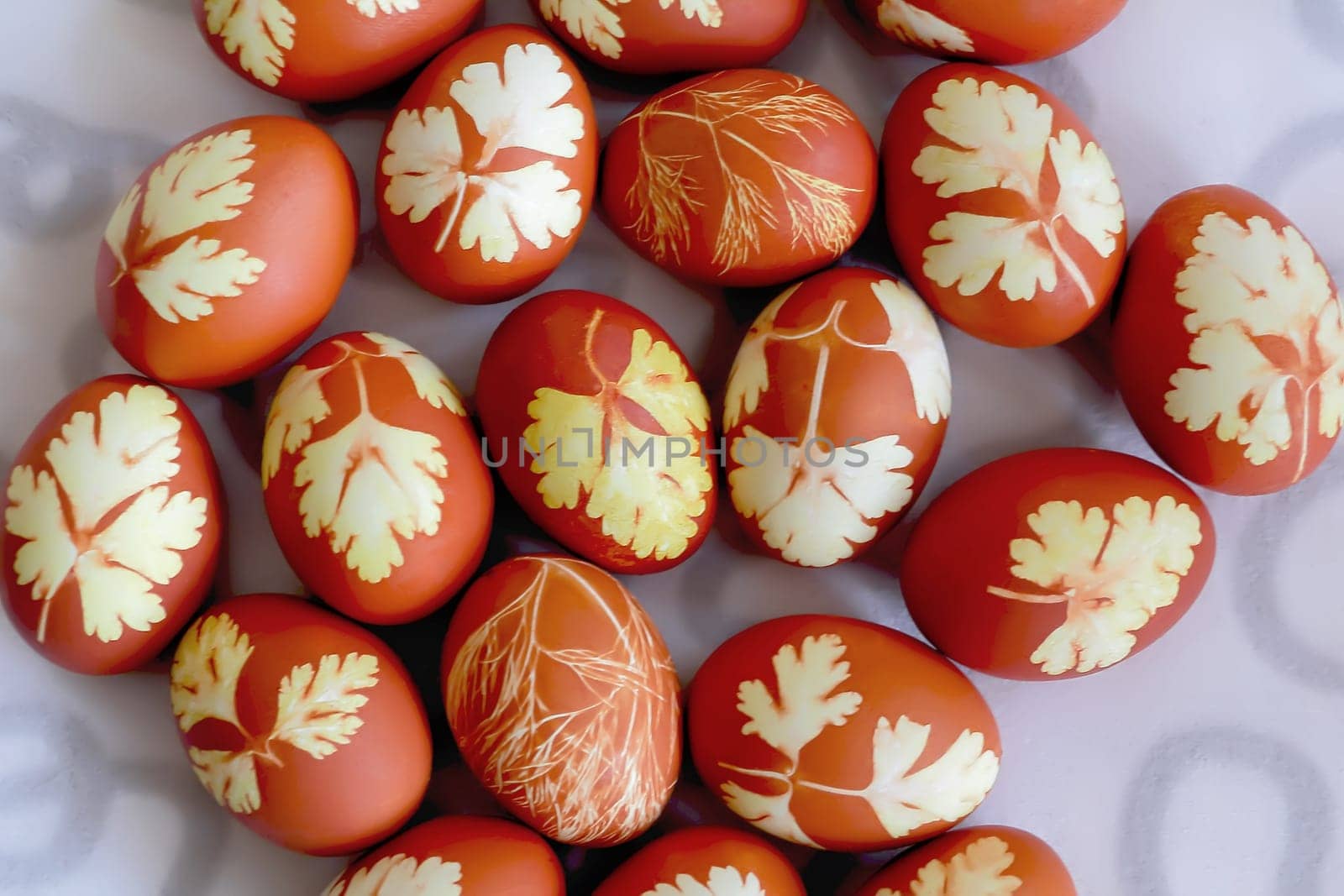 Image of a lot Easter colorful eggs