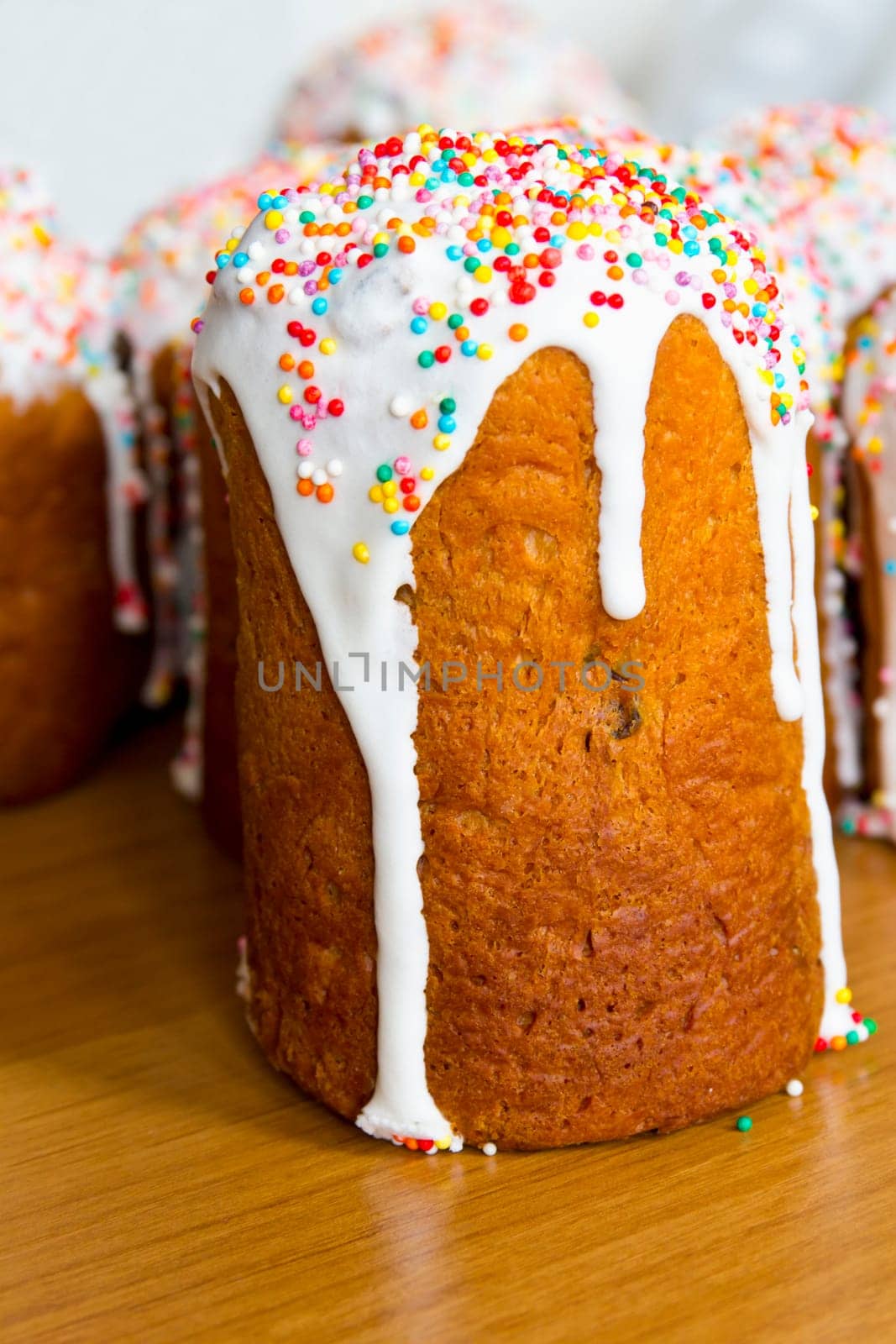 Image of appetizing Easter colorful sugar pie