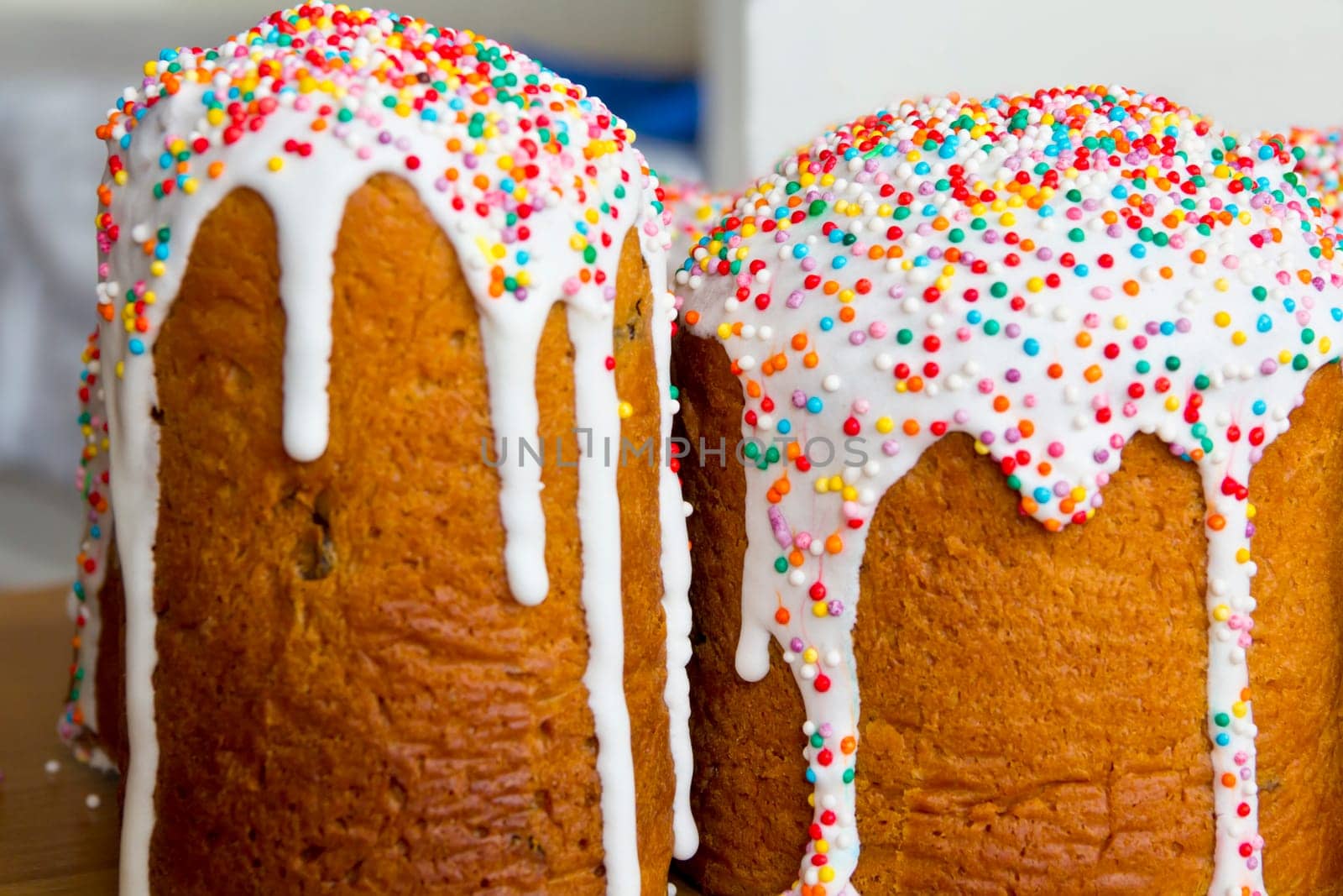Image of appetizing Easter colorful sugar pie