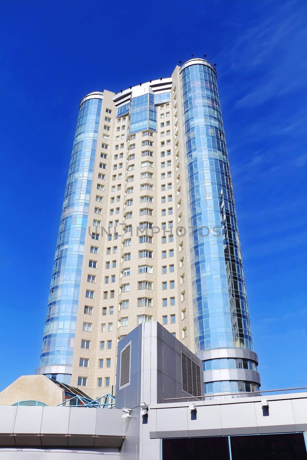 Image of skyscraper with blue sky Russia