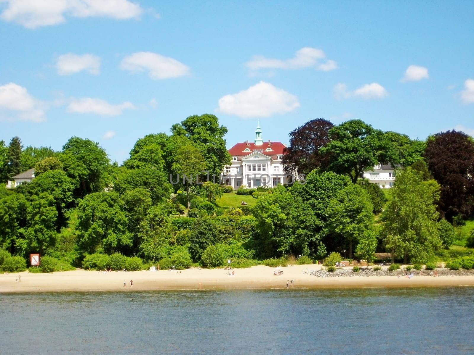 Hamburg district Blankenese, view from river Elbe