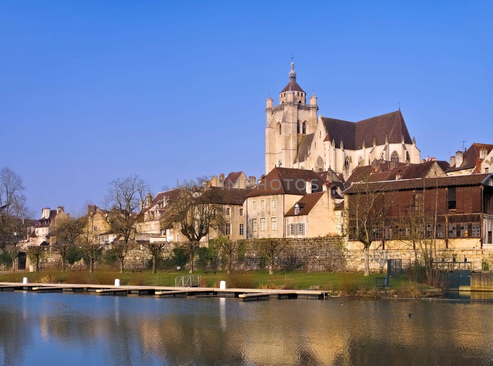 the town of Dole and church in France