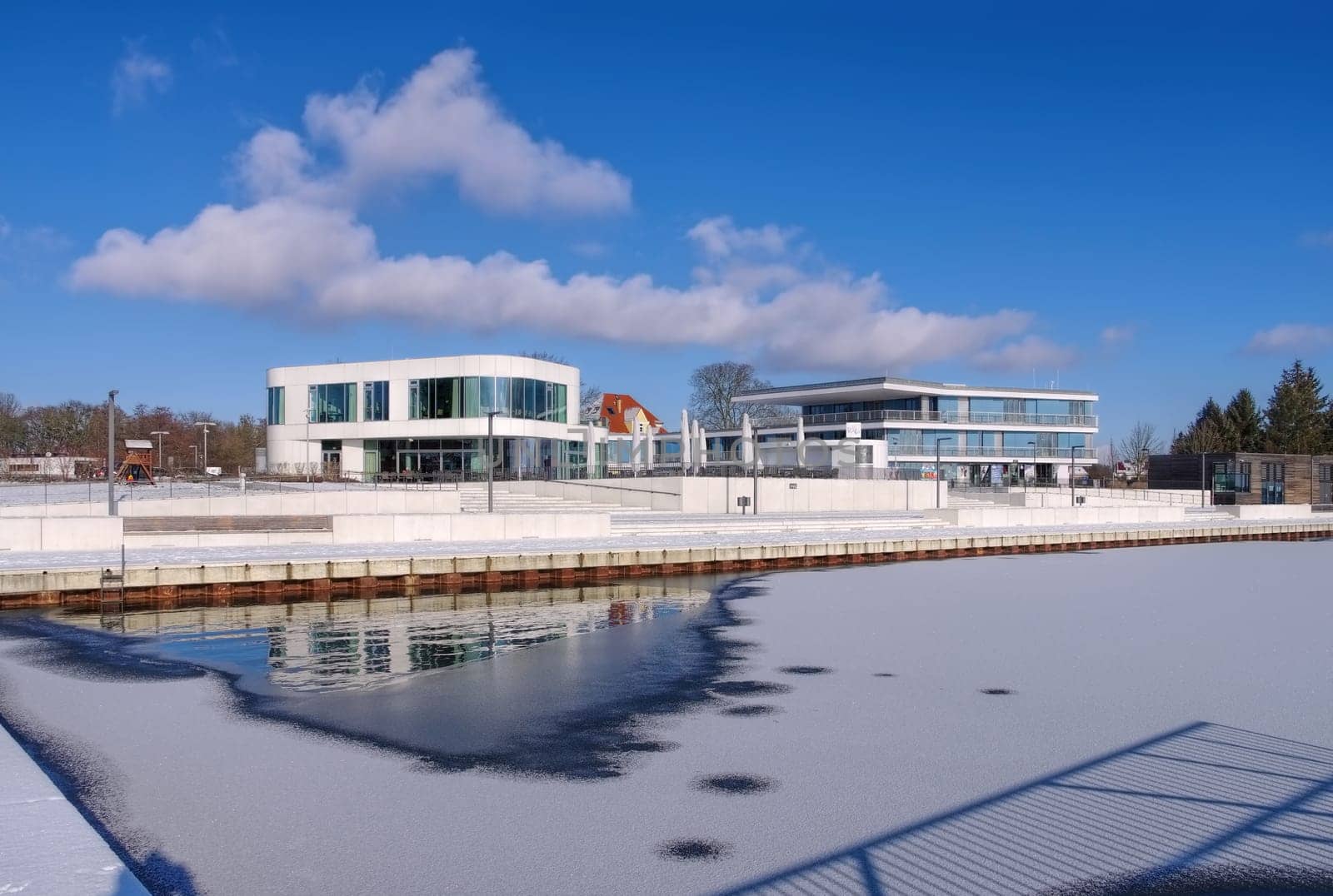 Senftenberg Hafen Winter - Senftenberg harbour in Winter,Brandenburg in Germany