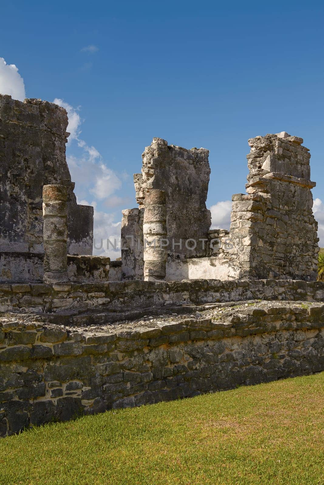 Mayan Ruins of Temple in Tulum Mexico.