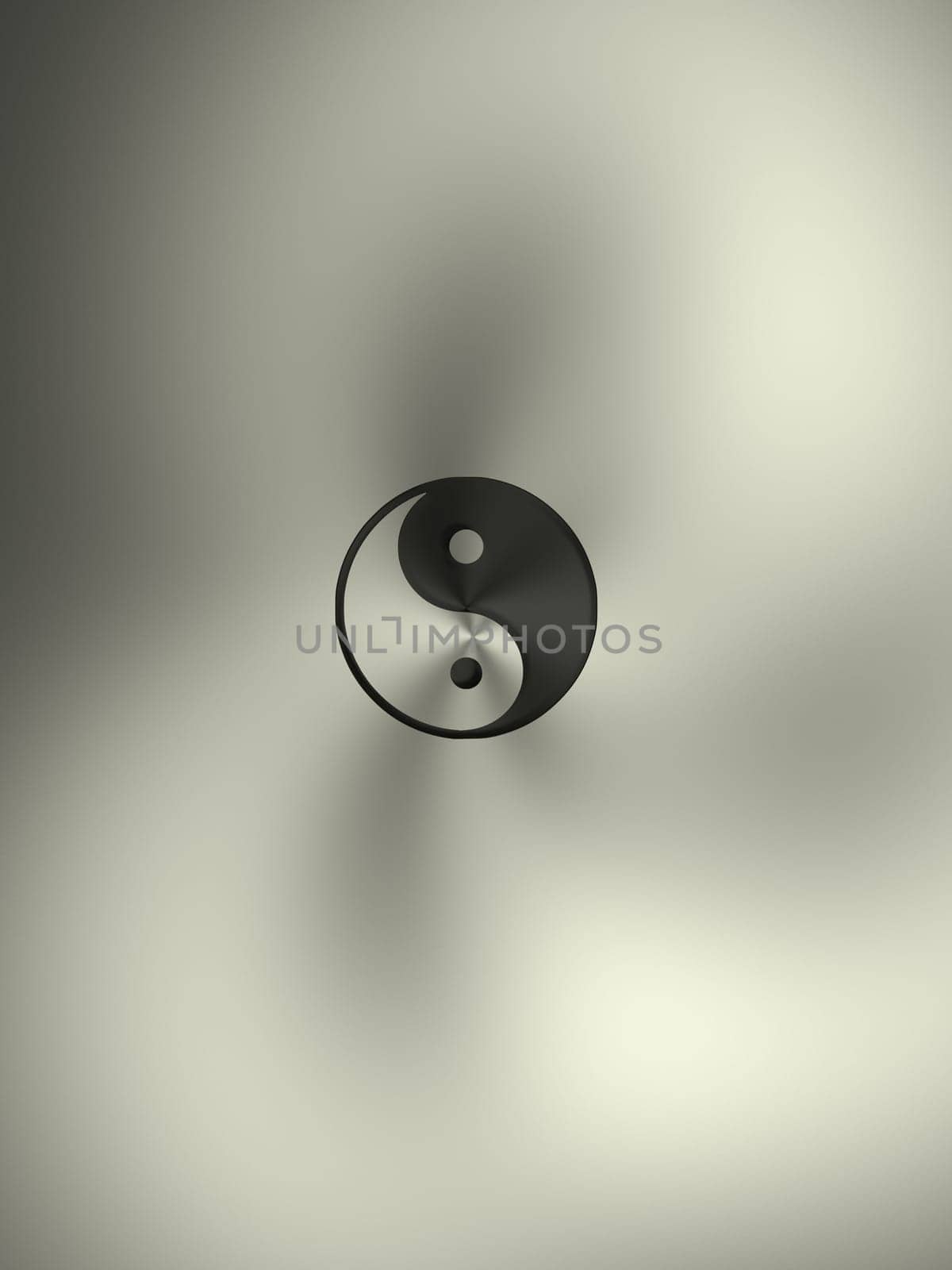 Steel background with the Yin and Yang sign, 3d rendering
