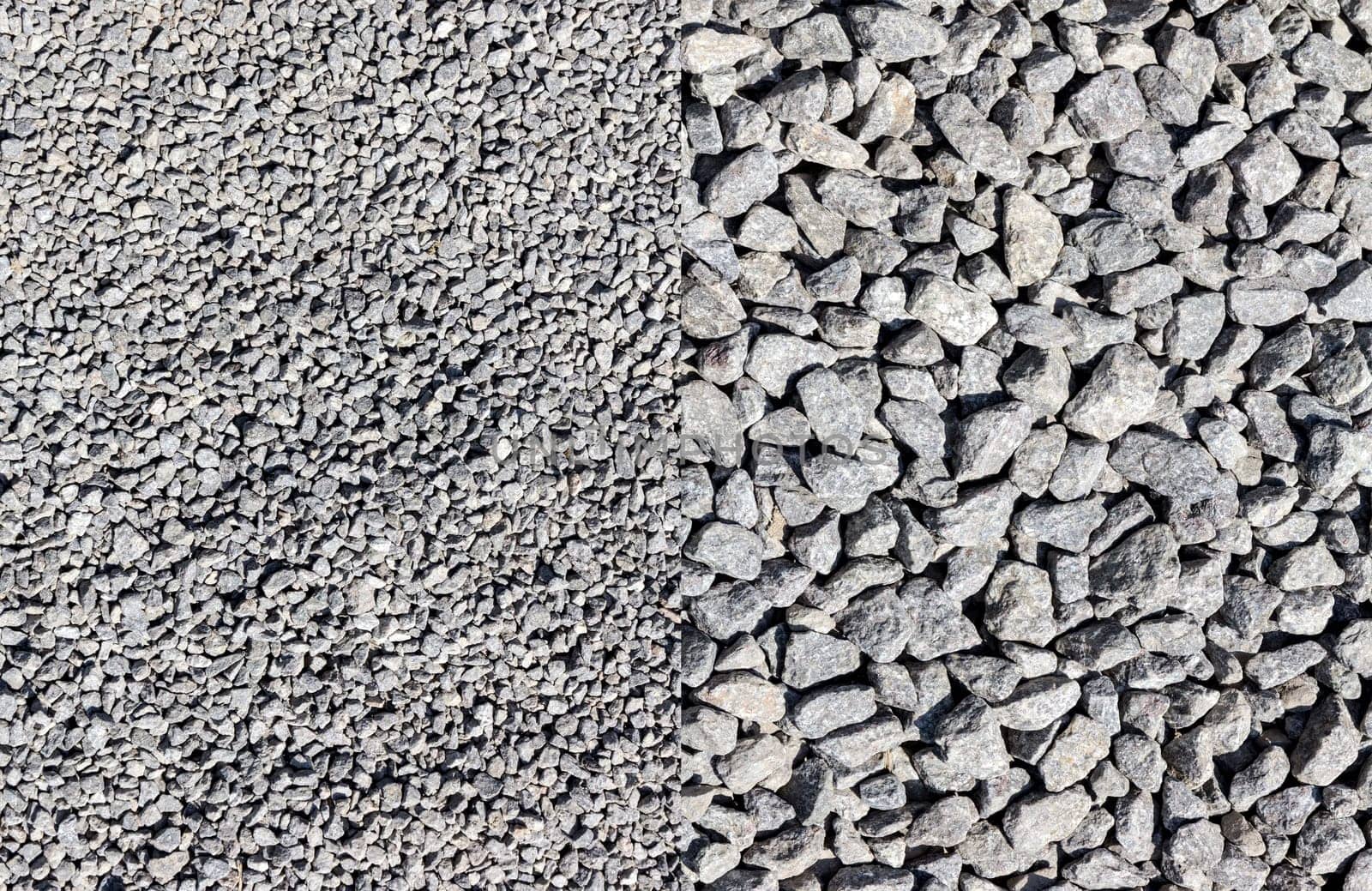 Texture of granite gravel. High resolution image of granite gravel in construction industry