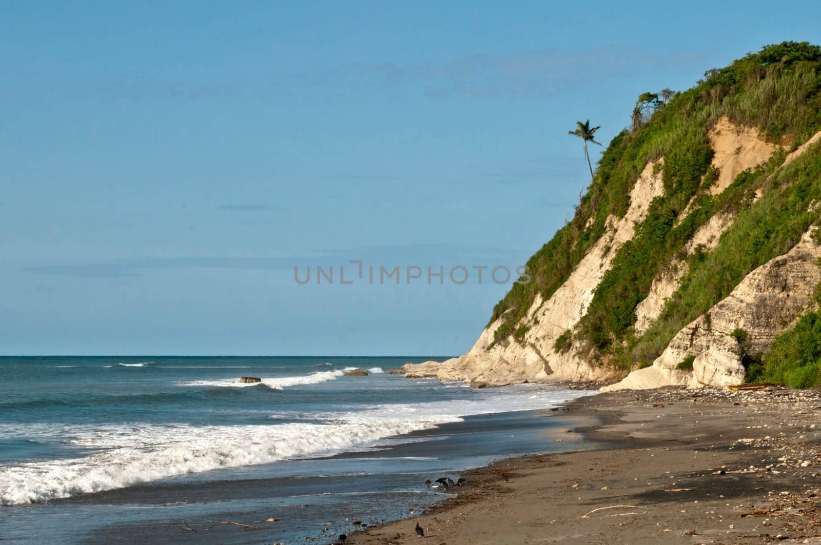overview of the tropical beach in Ecuador