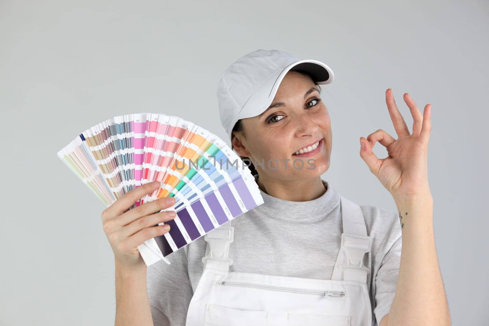Decorator with a colour chart