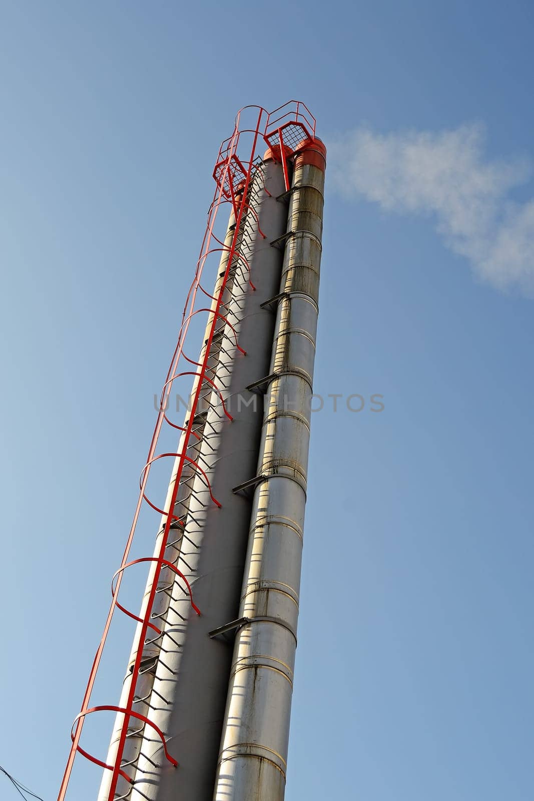 Chimney and ventilation from industrial building