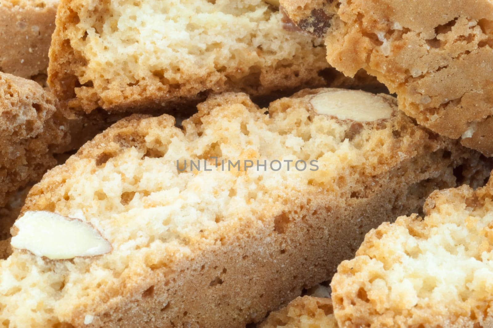 beautiful backgroun of typical italan cookies: cantucci biscuits of Prato
