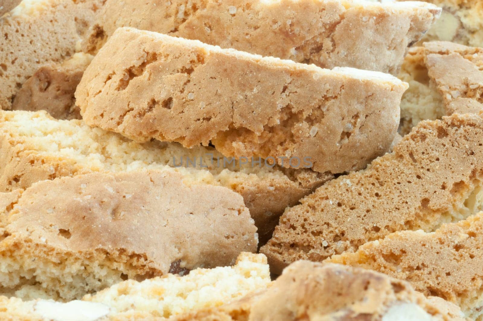 beautiful backgroun of typical italan cookies: cantucci biscuits of Prato
