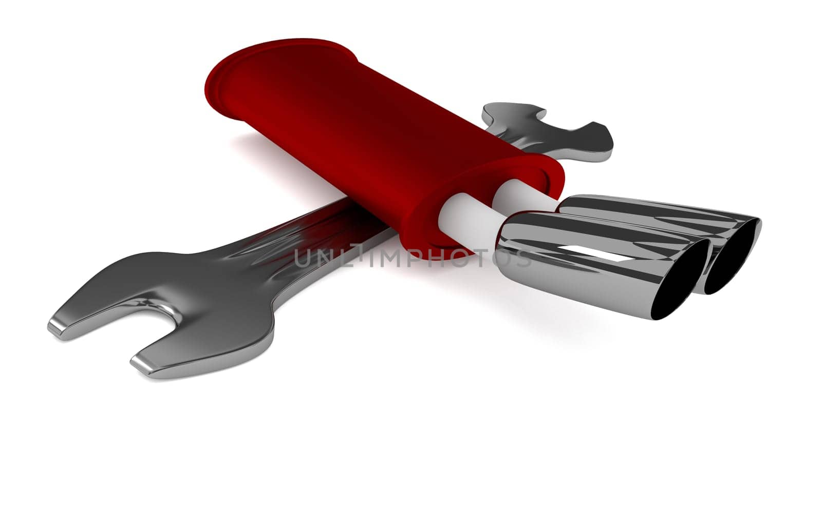 Car service concept image on white, 3d rendering
