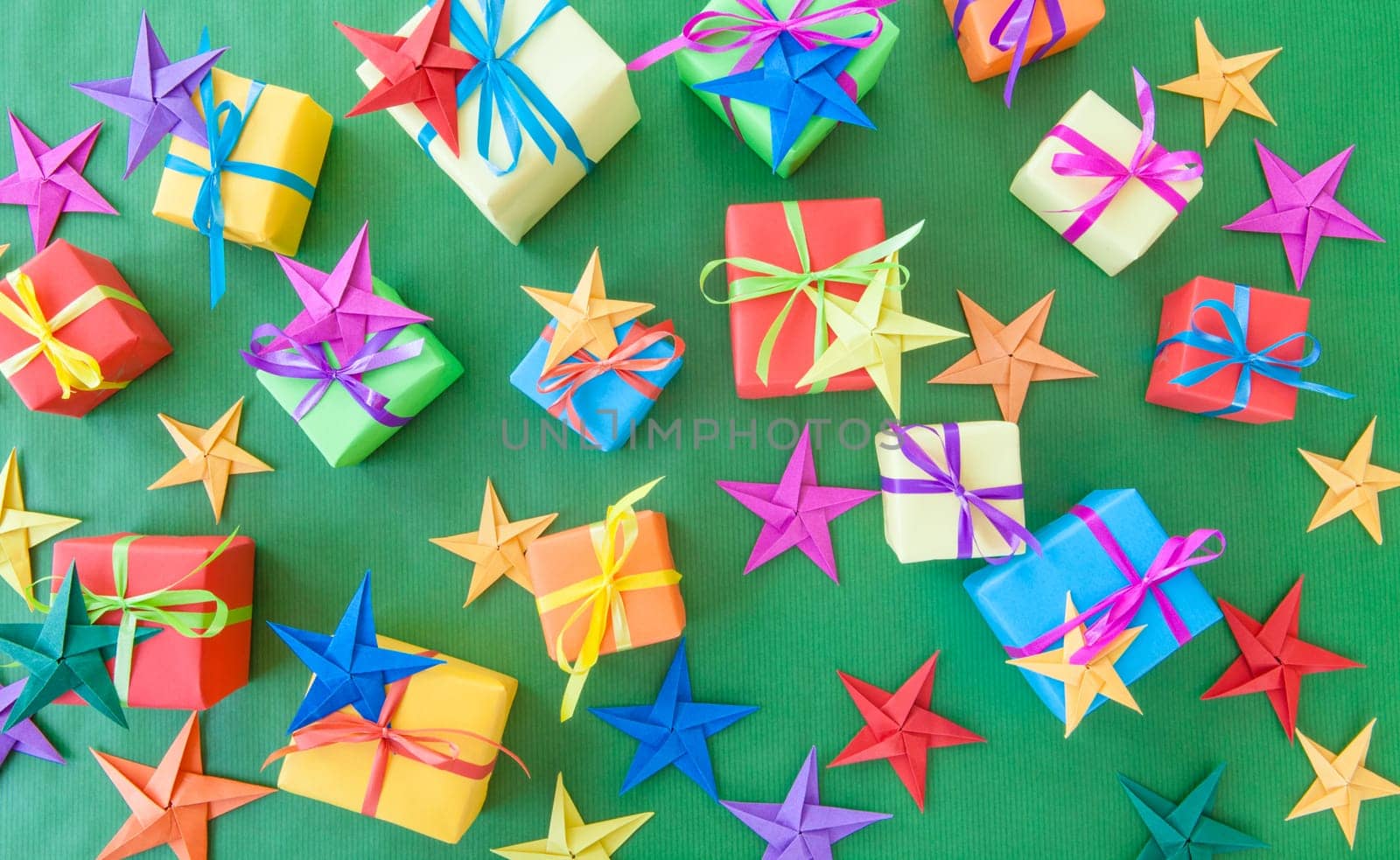 Small colorful gifts for Christmas on Gruen