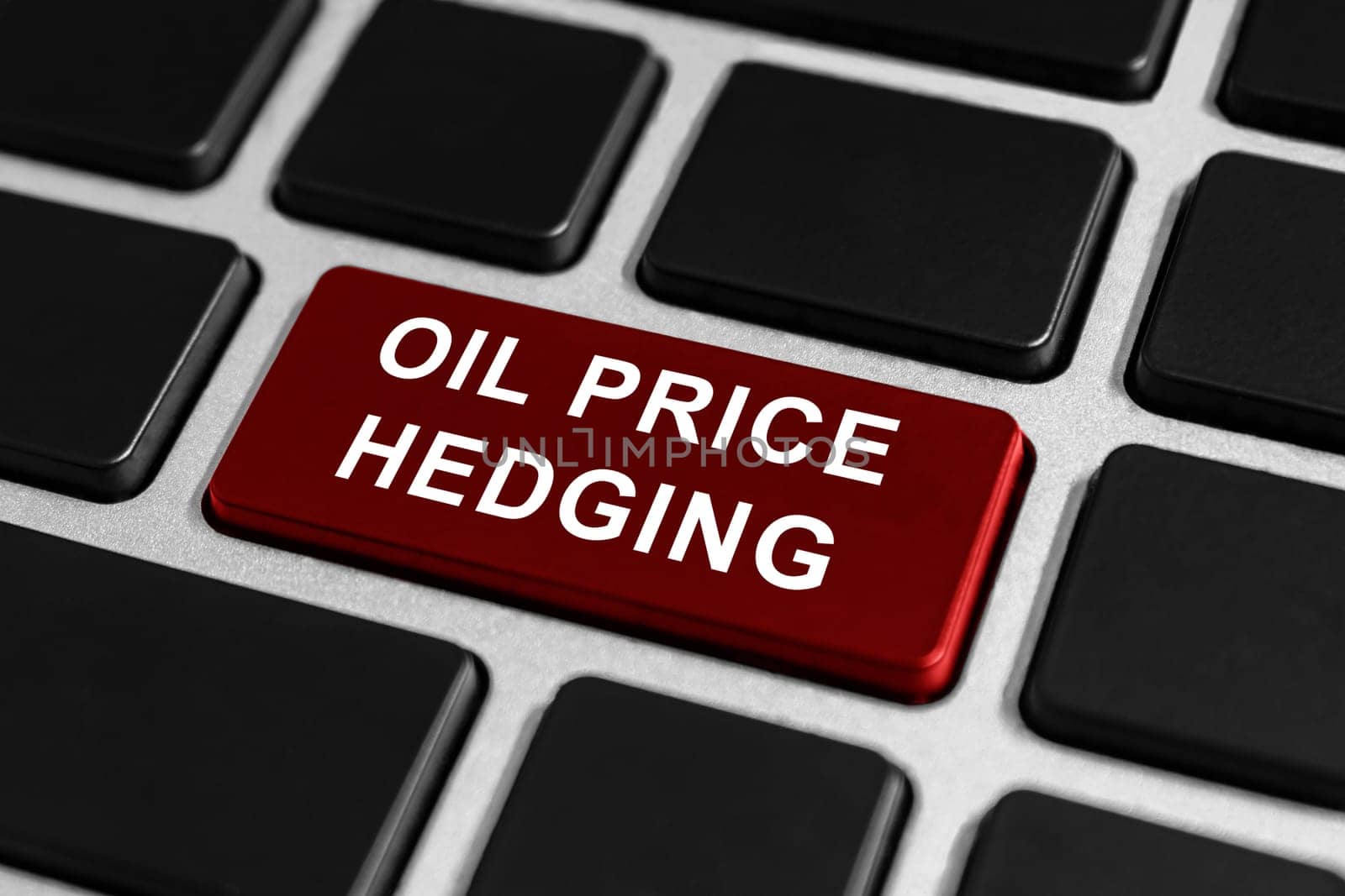 oil price hedging button on keyboard, business concept
