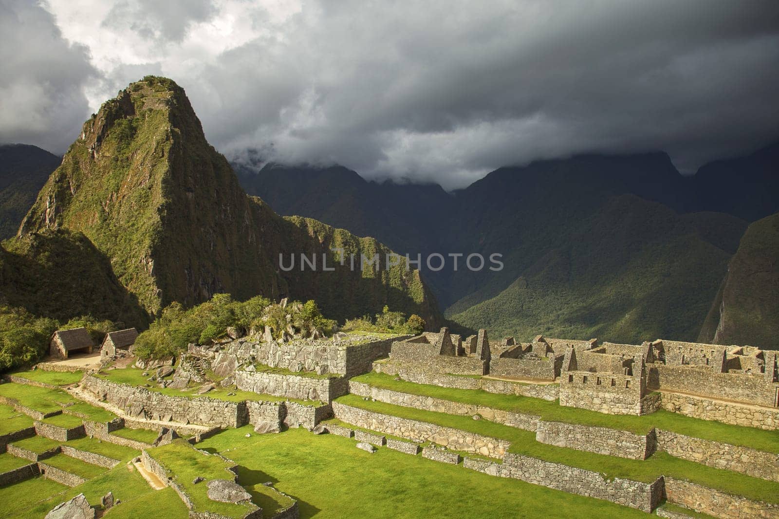 Lost Incan City of Machu Picchu near Cusco in Peru. Peruvian Historical Sanctuary and UNESCO World Heritage Site Since 1983. One of the New Seven Wonders of the World