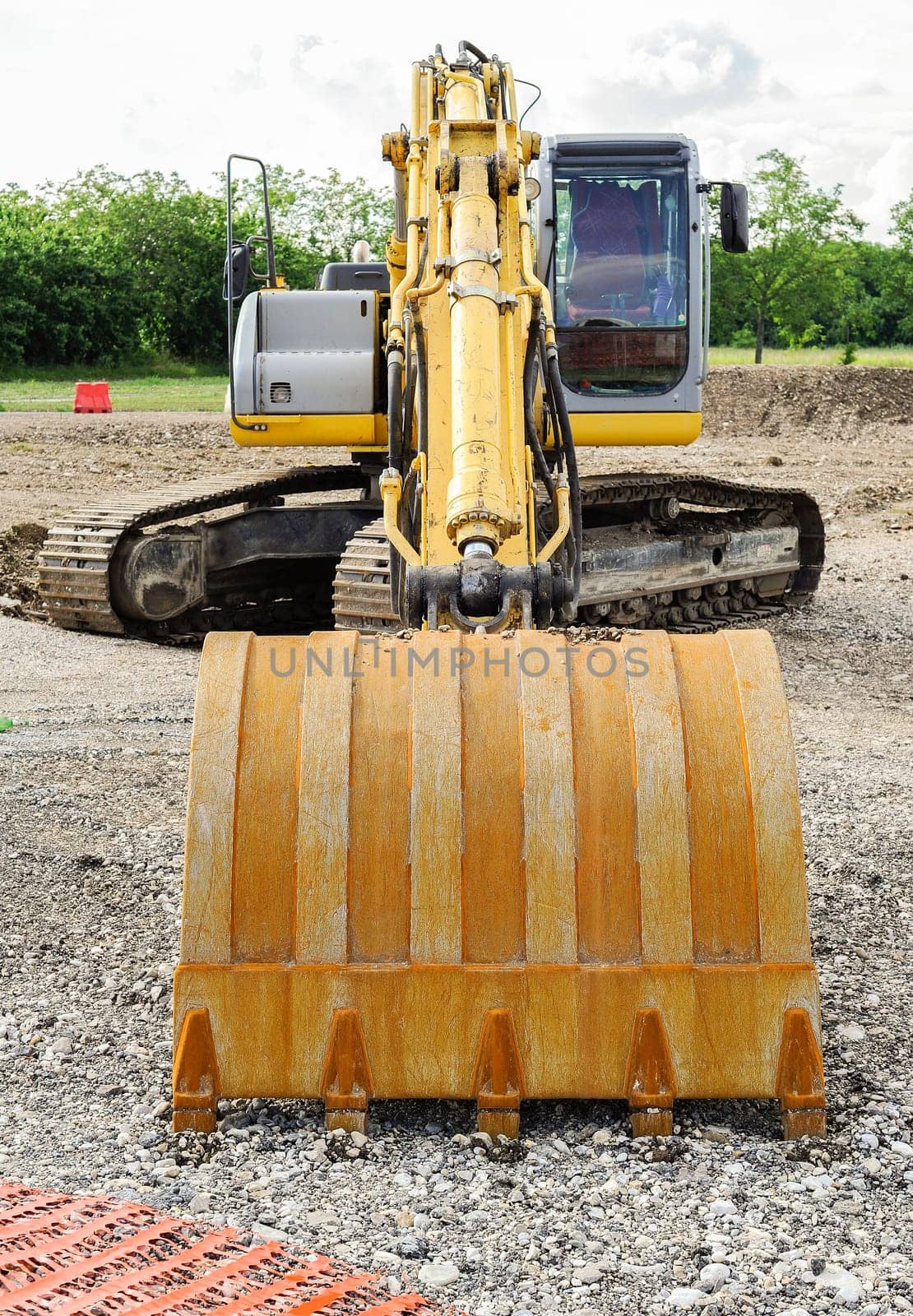 Close up of the blade of a shovel.