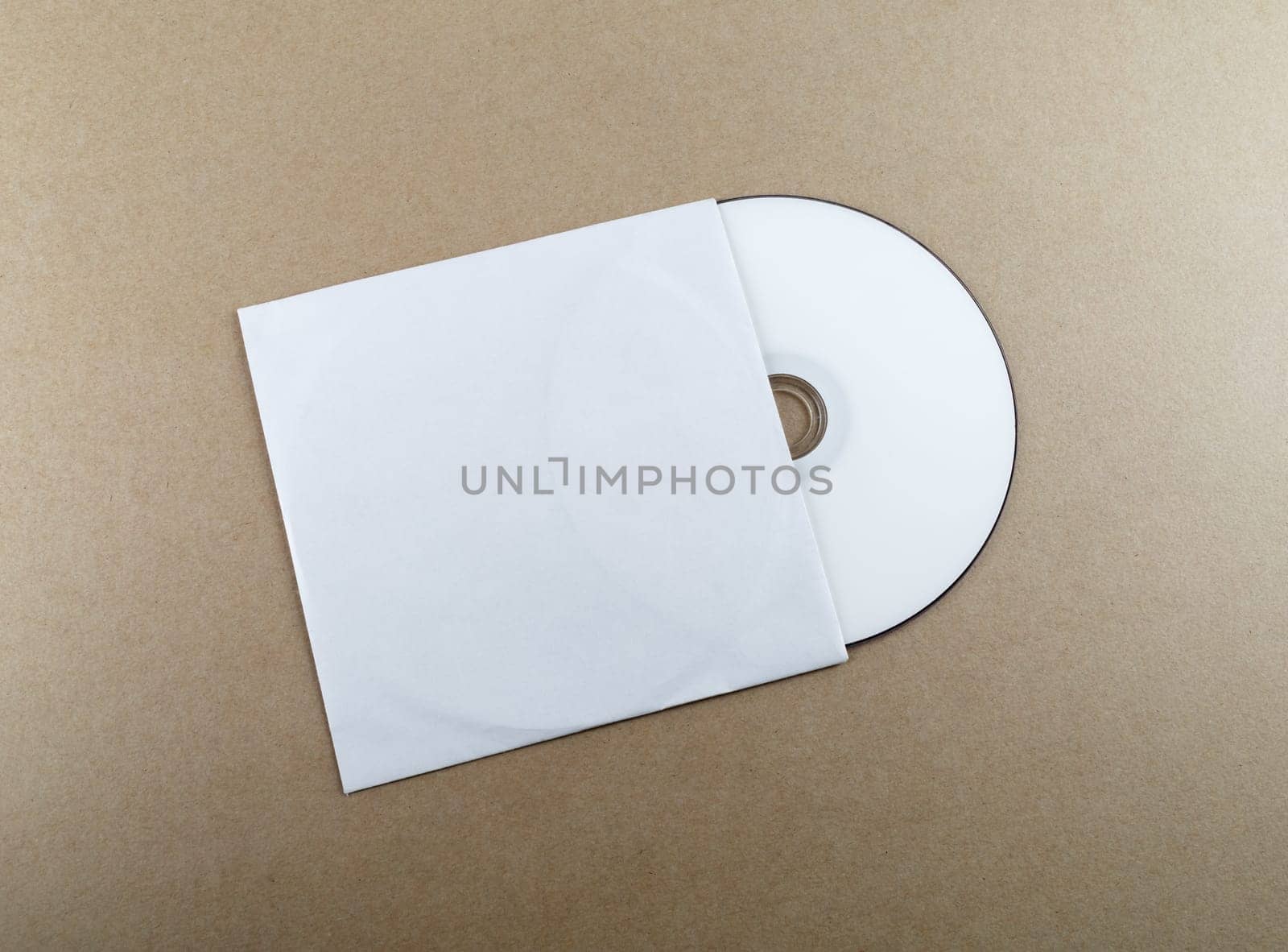 Compact disk on a table. Template for branding identity for designers.