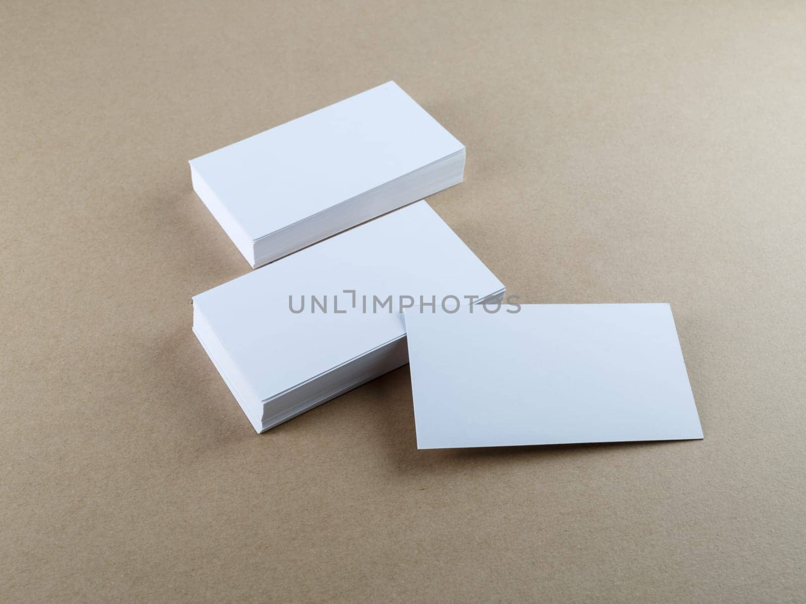 Photo of business cards. Template for branding identity.