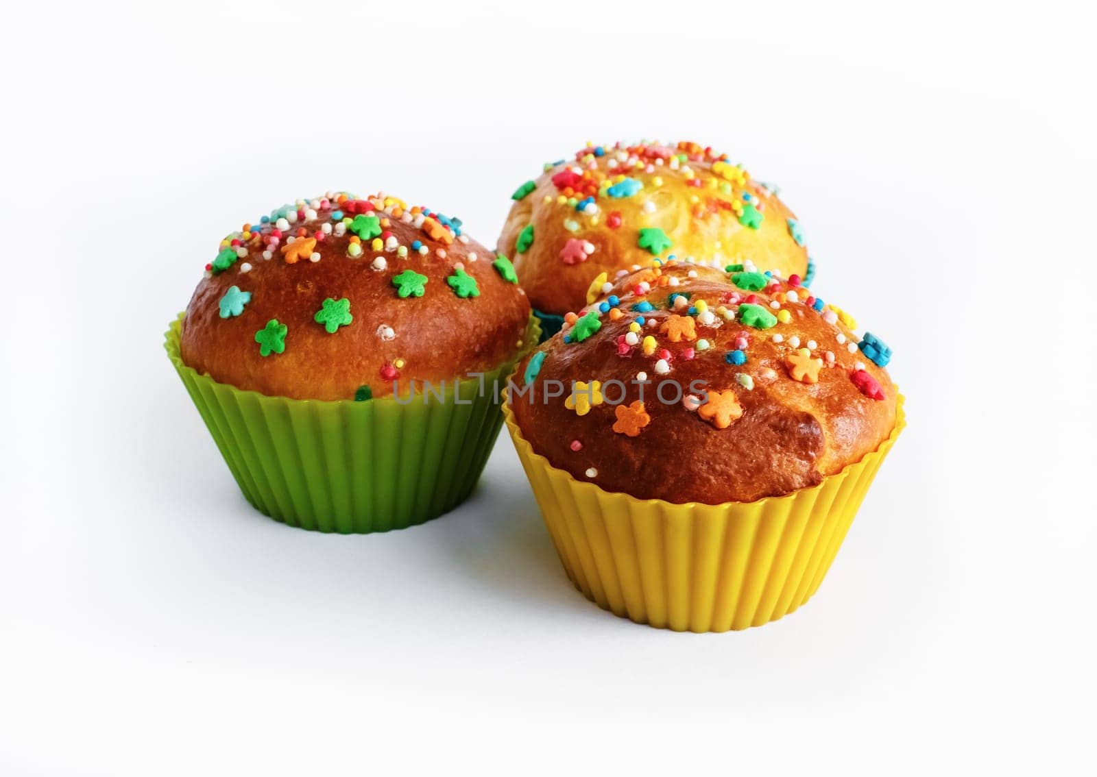 Appetizing delicious sweet homemade muffins. Selective focus.
