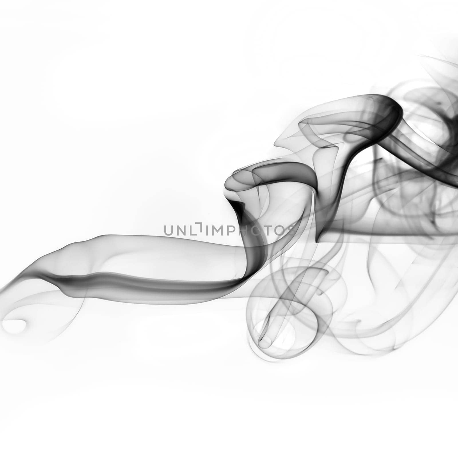 Photo of abstract smoke on white background. Studio shot.