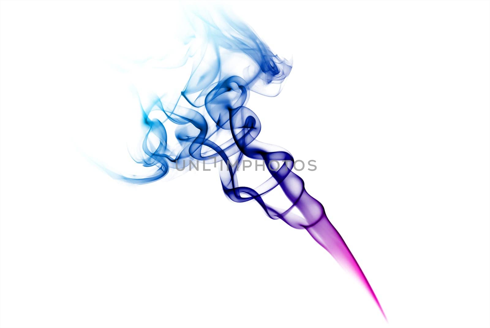 Abstract bright colored smoke on a white background.
