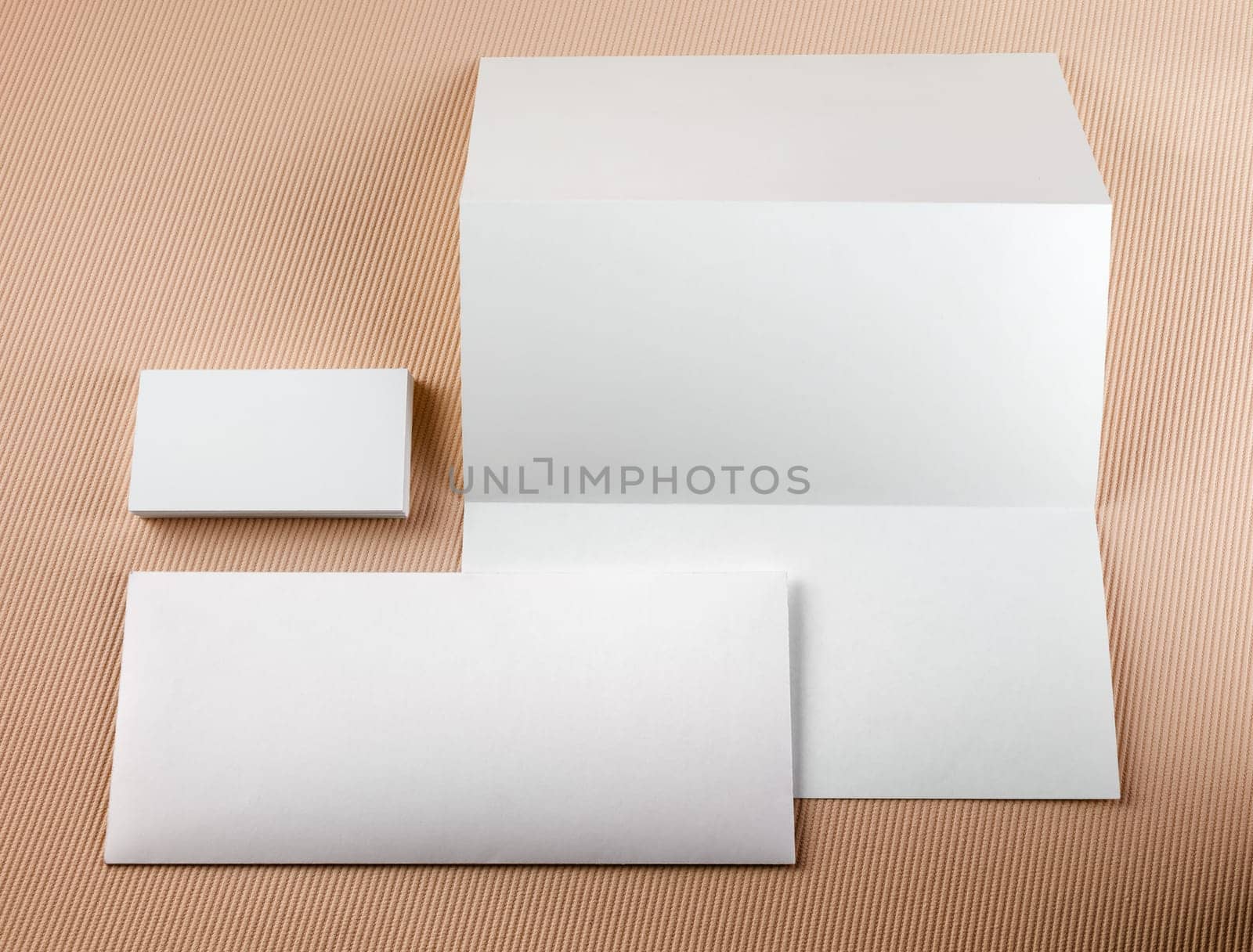 Blank stationery set on a color background. Template for branding identity.