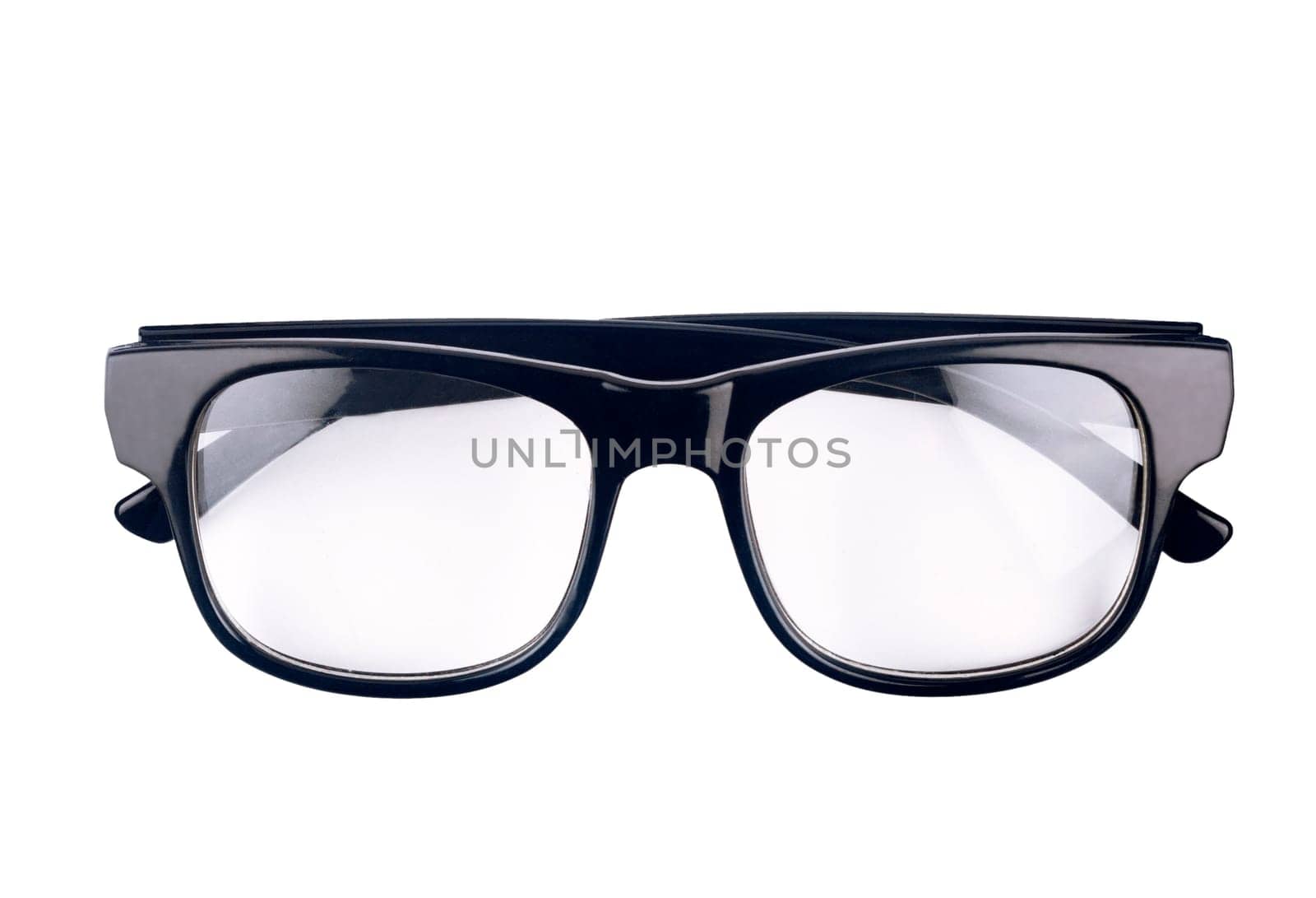 Black hipster glasses isolated on white background