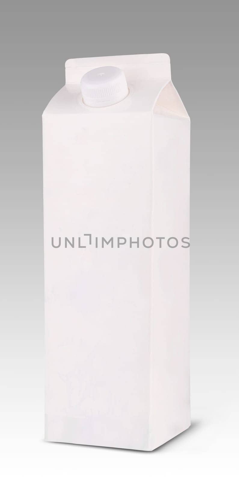 Milk tetra pak packaging mockup on grey background