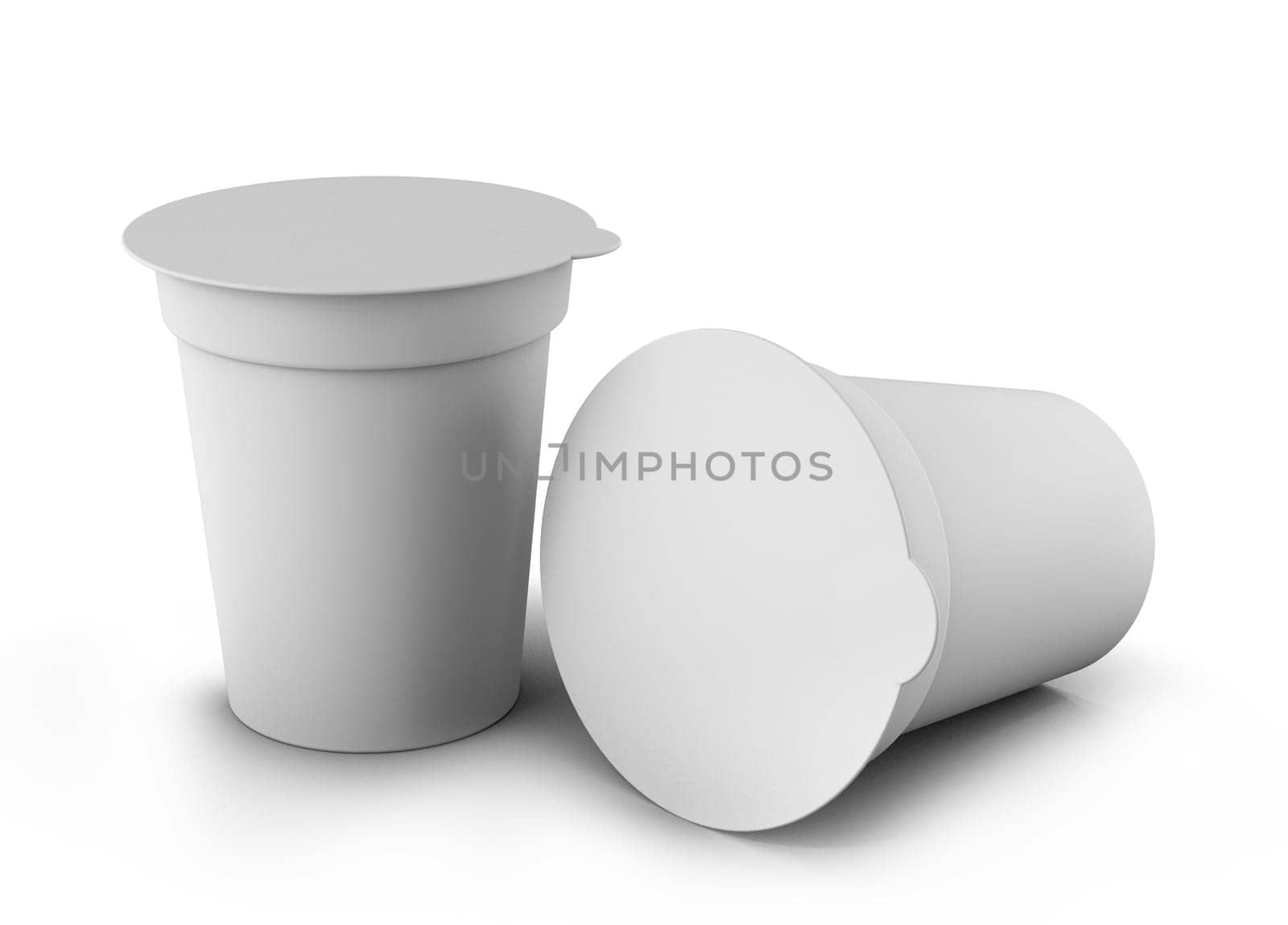 Yogurt packaging render isolated on white background