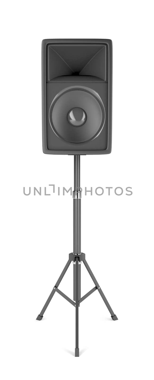 Speaker on stand on white background