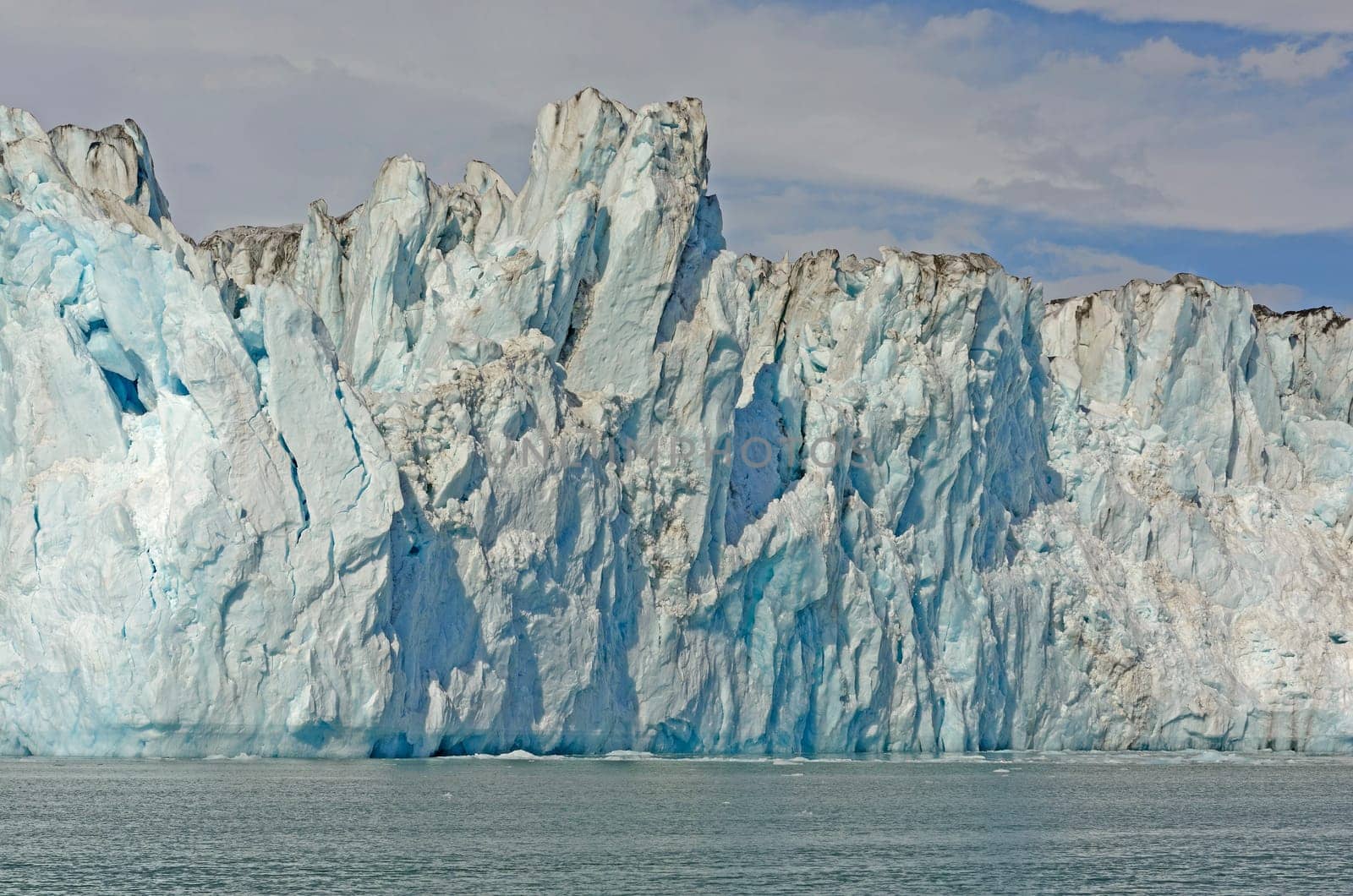 Ice Front of the Tidal Columbia Glacier In Alaska