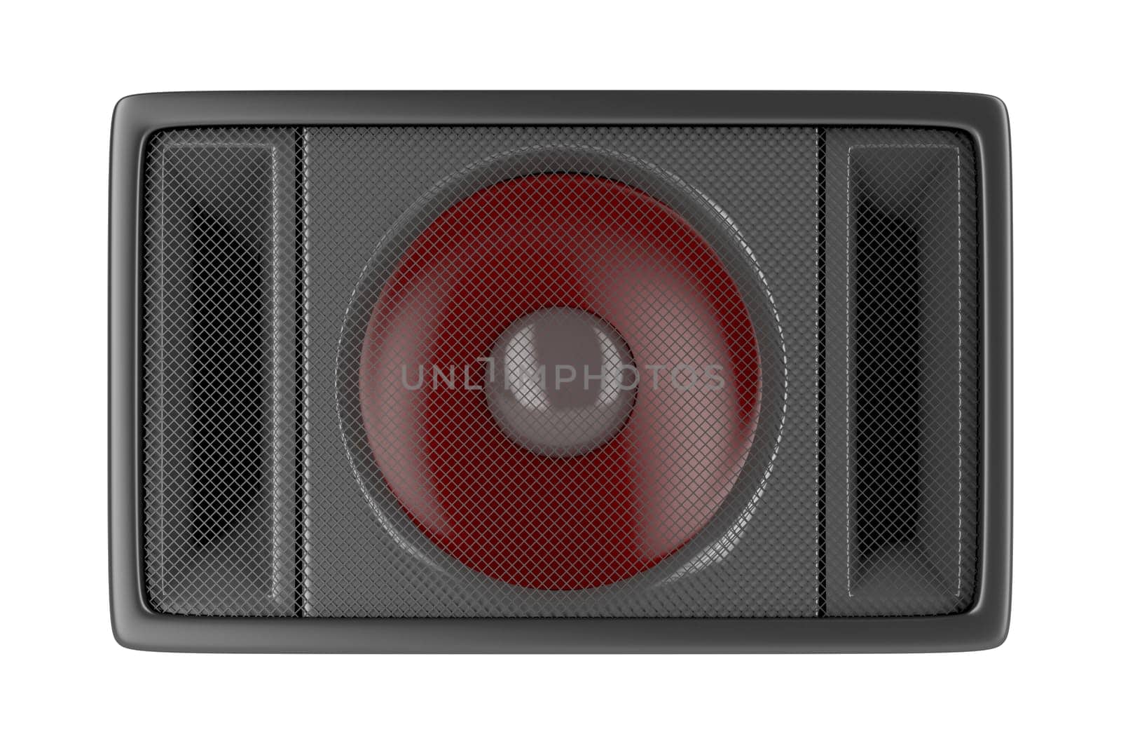 Front view of loudspeaker, isolated on white background