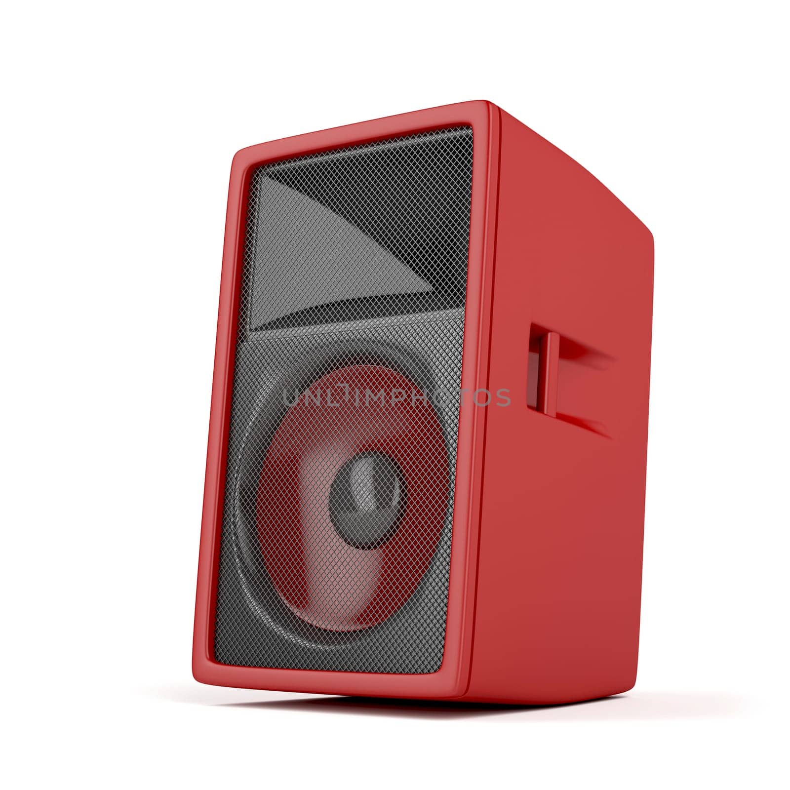 Big loudspeaker on white background