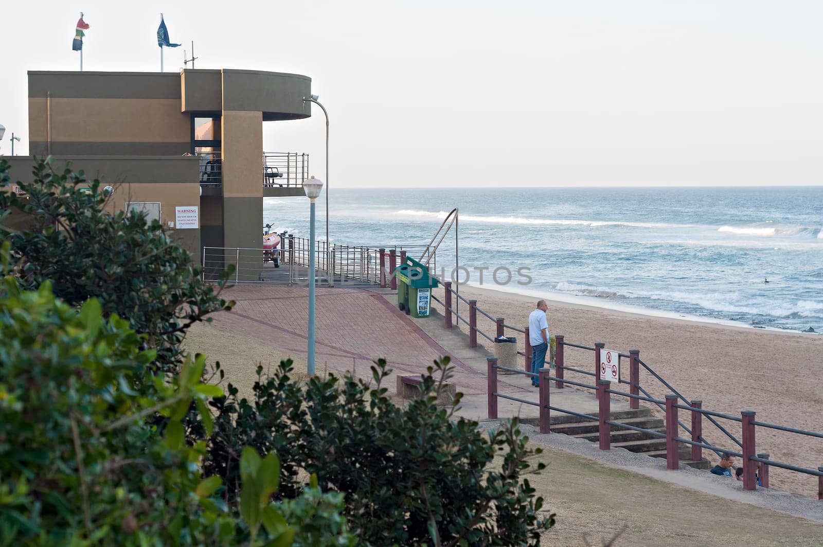 DURBAN, SOUTH AFRICA - JULY 11, 2016: The Bronze Beach lifesaver's station on the Umhlanga Rocks beach