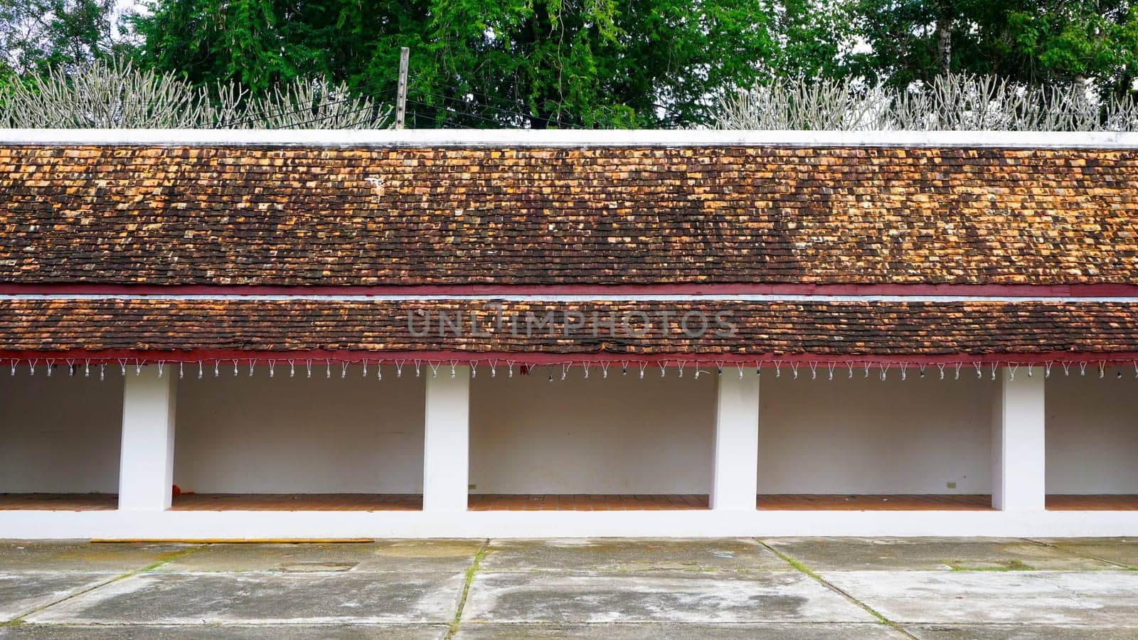Layering of Temple corridor roof, Wat Chae Haeng, nan, Thailand