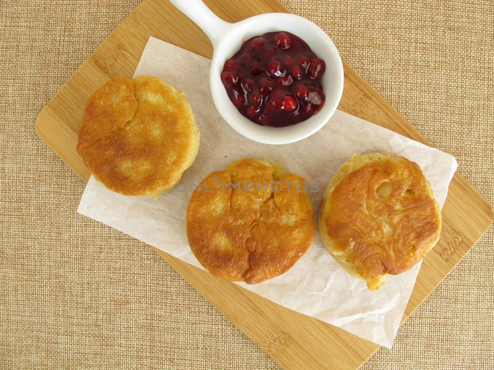 Small Crumpets Pancake with Cranberry Jam