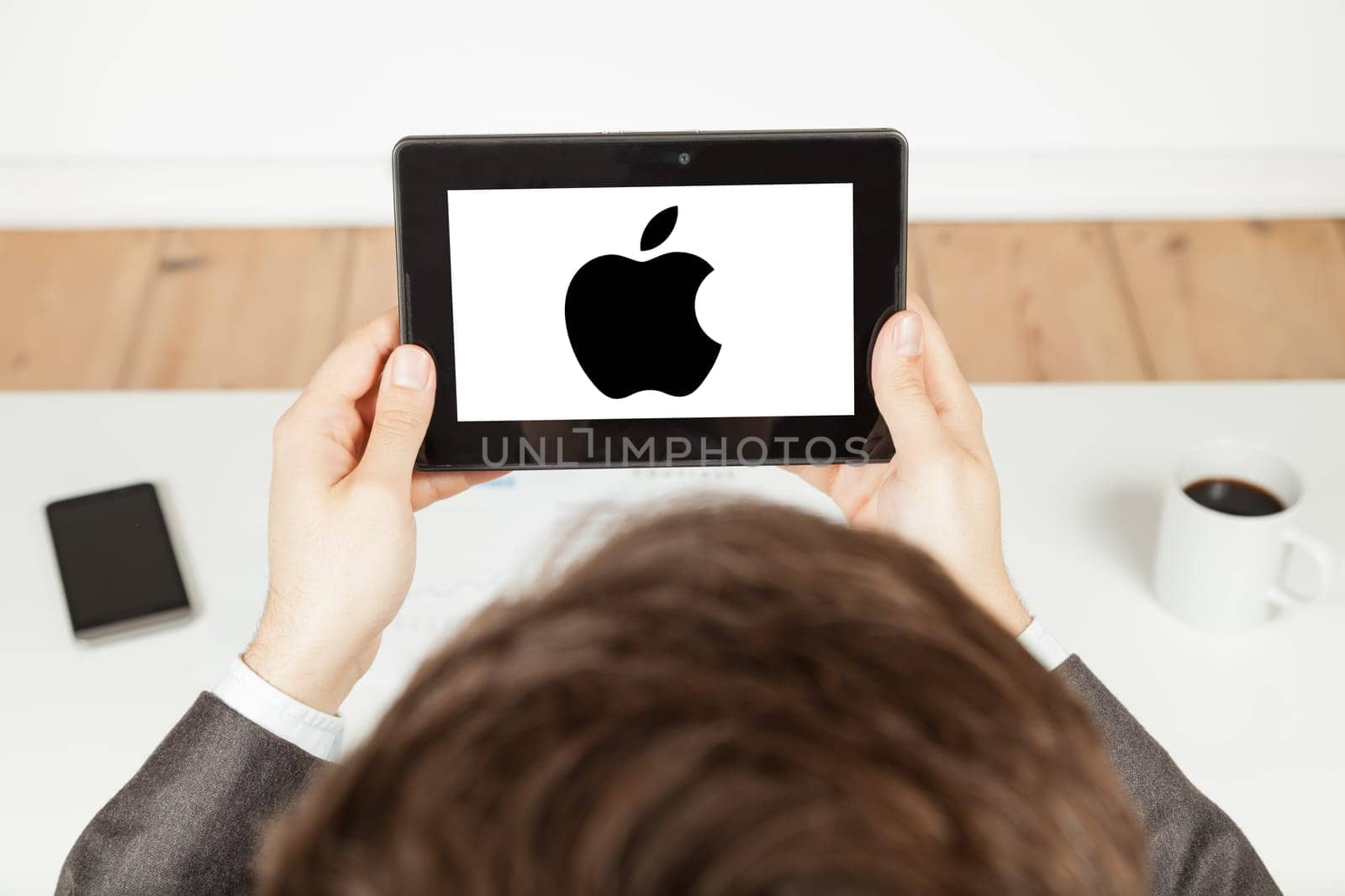 apple logo on tablet