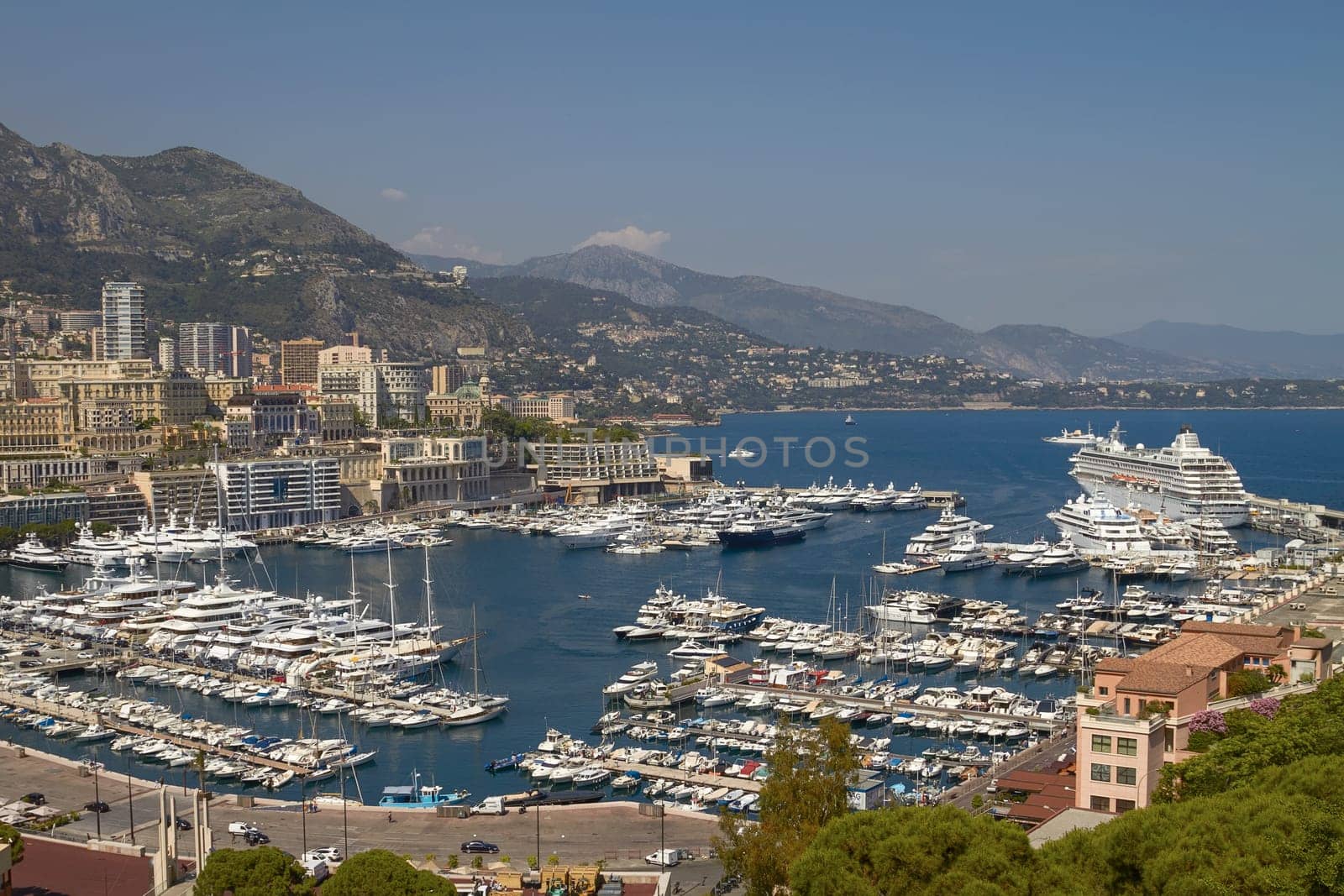 MONTE CARLO, MONACO - JUNE 4, 2010: View of Harbor, Yachts and Residential Areas in Monte Carlo Monaco.