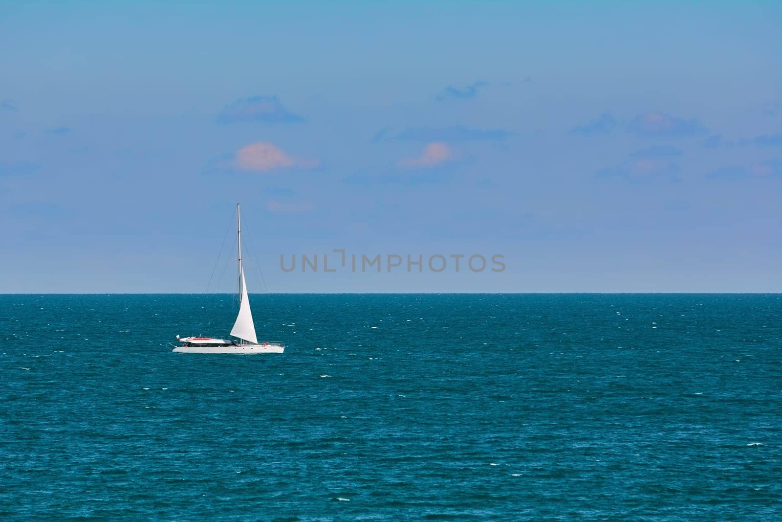 White Yacht in the Black Sea